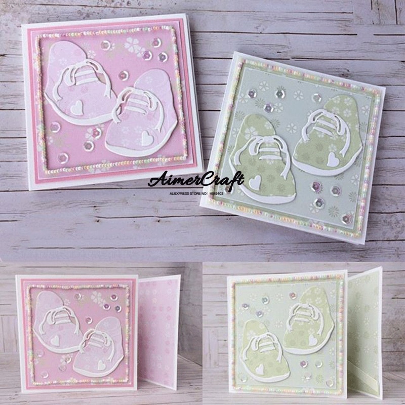 Bébé chaussures pour enfants matrices de découpe en métal Scrapbooking pochoir pour papier pour bricolage carte décorative gaufrage Die Cut Craft Die
