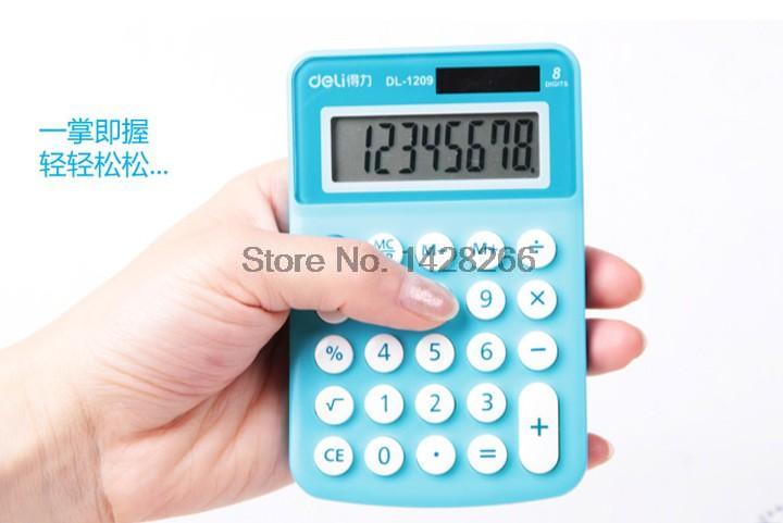 1 Piece Deli 1209 Calculator Mini Calculators Office Small Business portable calculator: Blue