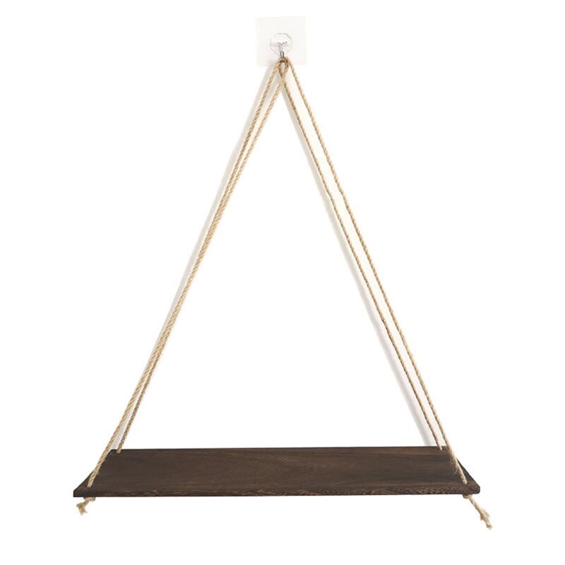 Vägghängande ornament hyllor vägghylla arrangör hängande träskiva förvaringshylla för växter heminredning