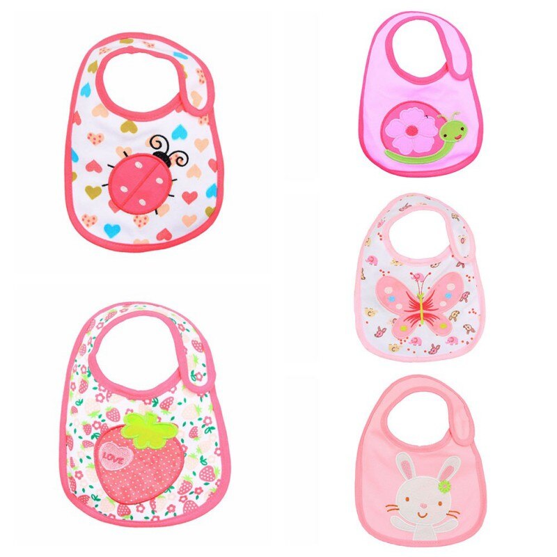 5 stks/partij Mooie Leuke Slabbetjes Cartoon Patroon Peuter Baby Waterdicht Speeksel Handdoek 24 Stijlen Koos Katoen Slabbers: I