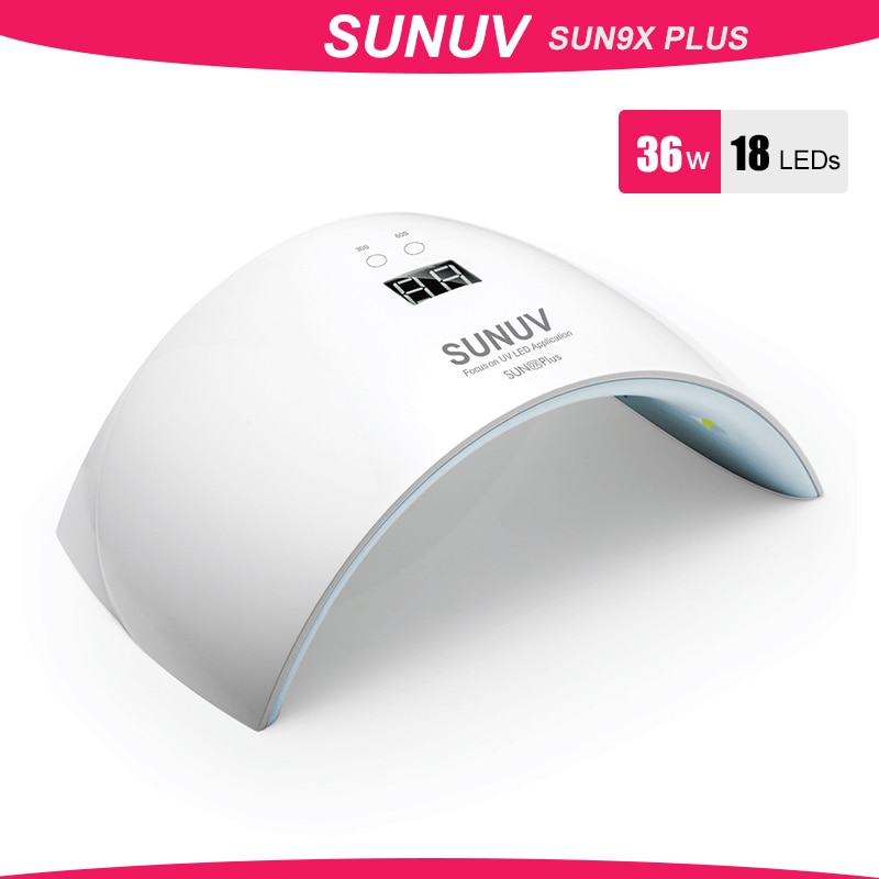 Sunuv SUN9x Plus Uv Led Nagel Droger 36W Led Lamp Nail Curing Gel Polish Met Lcd Timer Knop Sensor manicure Auto Gereedschap