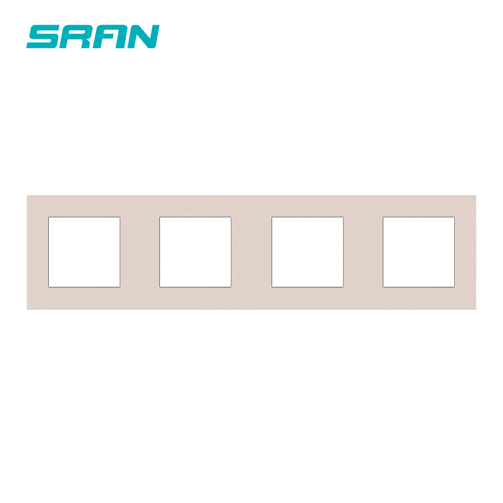 SRAN Blank panel with Installing iron plate 344mm*86mm white/black/gold PC four frame panel switch socket