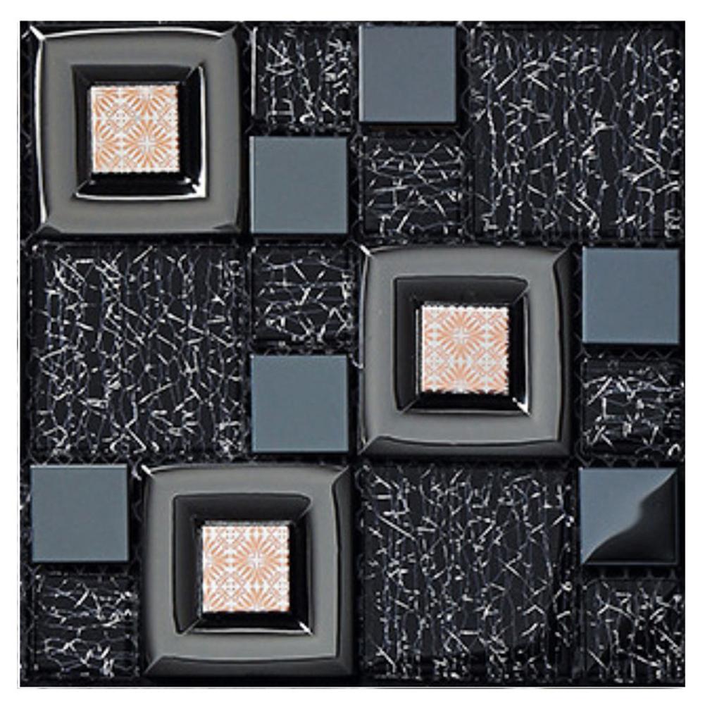 10pcs Mosaic Tile Wall Sticker PVC Waterproof Tiles Decals Kitchen Decor Self Adhesive 3D Mosaic Art Accessories: Gray
