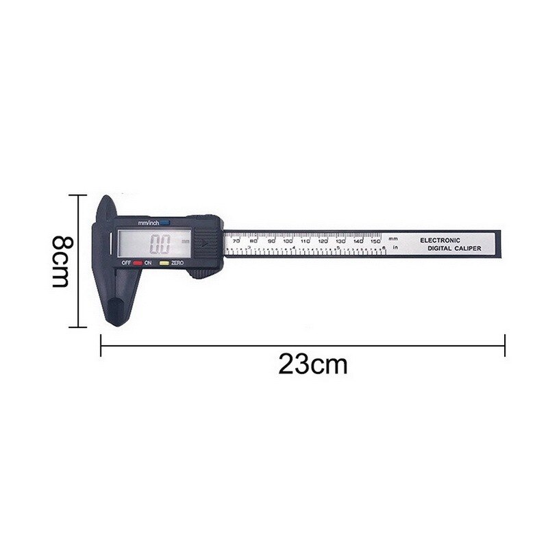 Measuring Tool Strong Plastic Digital Caliper 6 &quot;150mm Messschieber paquimetro measuring instrument Vernier Calipers: black 0-150mm