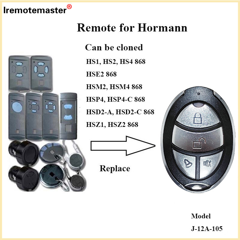 Garagentor-Handsender für Hörmann HSE2-868, HSM4-868, HS4-868, kompatibel mit Hörmann Blue Buttons Garagenfernbedienung
