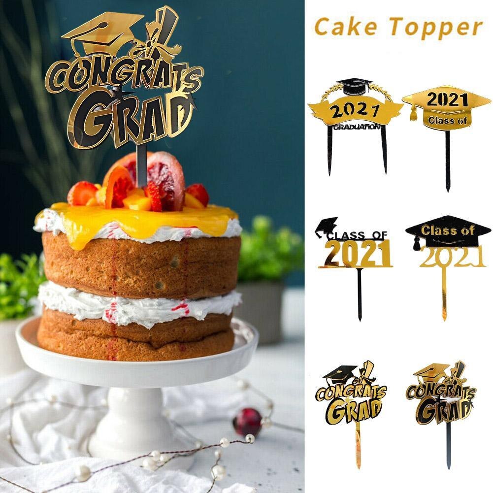 Class of Cake Topper Congrats Grad Acrylic Cupcake Toppers For Graduations College Celebrate Party Cake Decorations