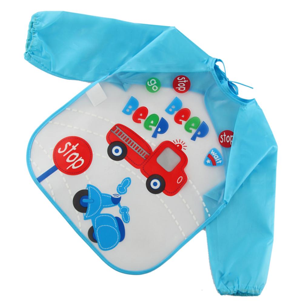 Cartoon Baby Bibs Colorful Long Sleeve Apron Waterproof Toddler Feeding Bibs Burp Cloths Children Painting Clothes Baby Bibs