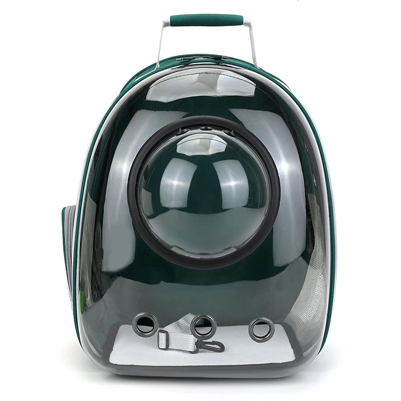Bolsas de transporte transparentes para gatos, mochila espacial transpirable para mascotas, mochila portátil para cachorros y perros, bolsa de cápsula espacial para transporte de mascotas: Verde militar