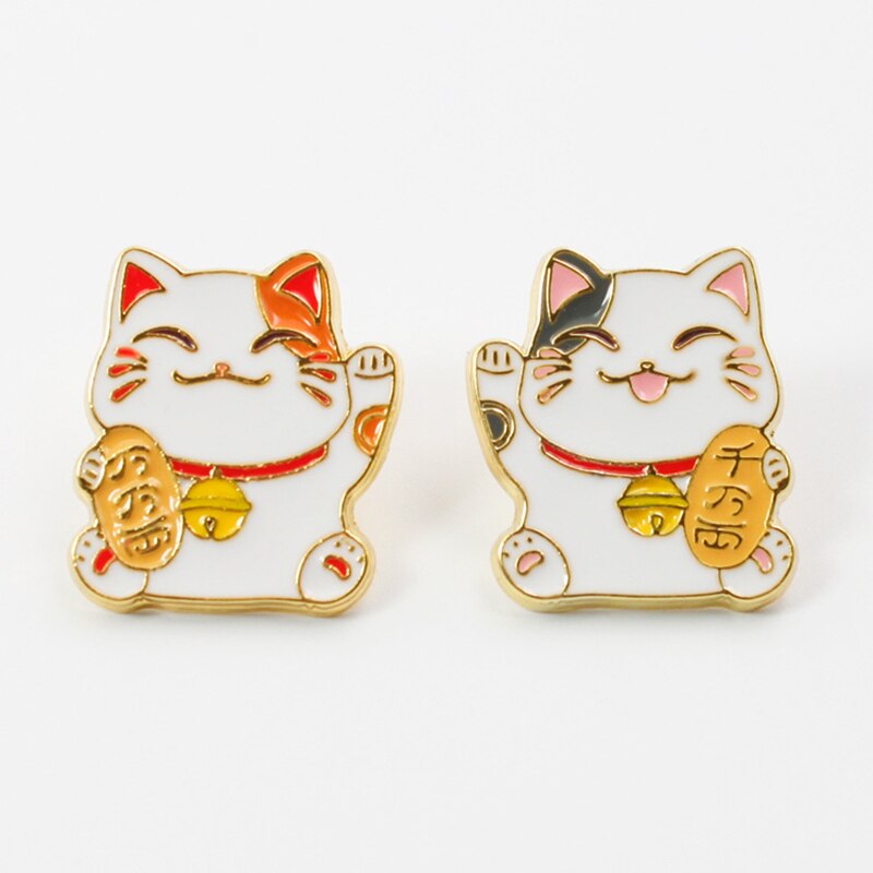 Lucky Mew Maneki Neko – broche chat porte-bonheur, Badges en métal émaillé, broches à revers, vestes, Jeans, accessoires de bijouterie à la