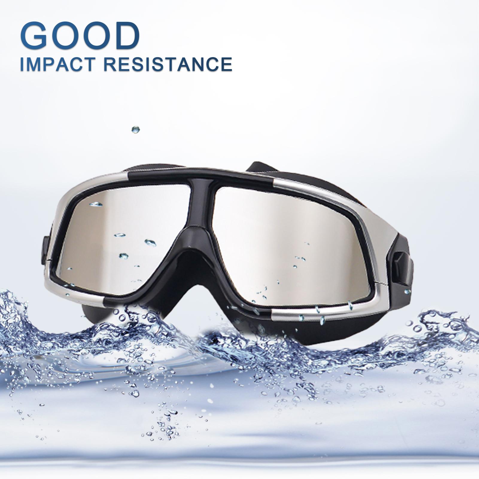 Waterproof Fog Swimming Goggles High-Definition Large Frame Anti-Ultraviolet Plating Flat Light Diving Goggles For Adults