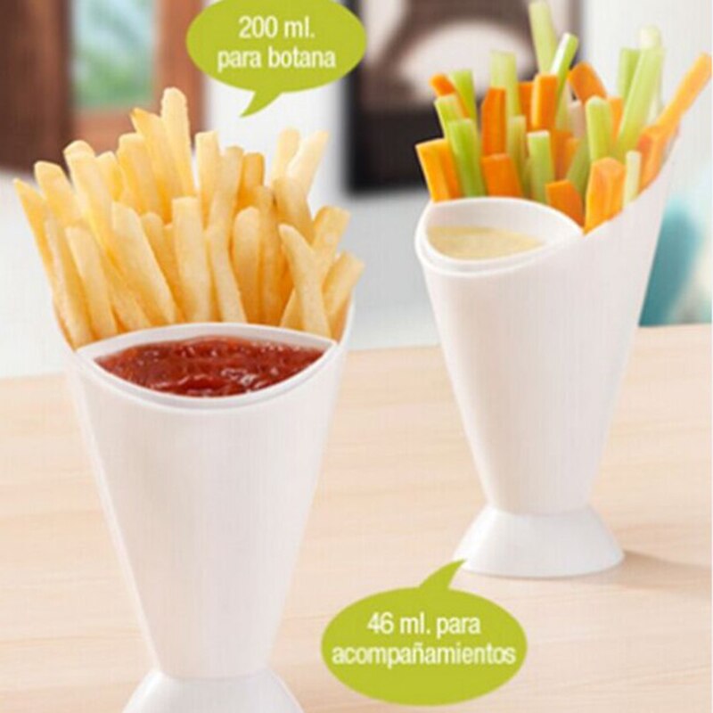 Aperitivos perezosos, 2 cuadrículas, Bol para fruta, patatas fritas, patatas fritas, conos de ensalada, copa de plástico, surtido de platos para guardar salsa, vajilla, gadget