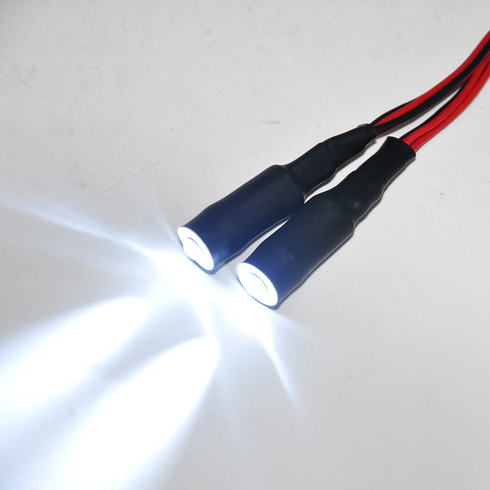 AXSPEED 10/13mm OD LED Light Angel & Demon Eyes LED 2 Leds Headlight Headlamps Bulb for 1/10 RC Model Car Truck Parts: light green