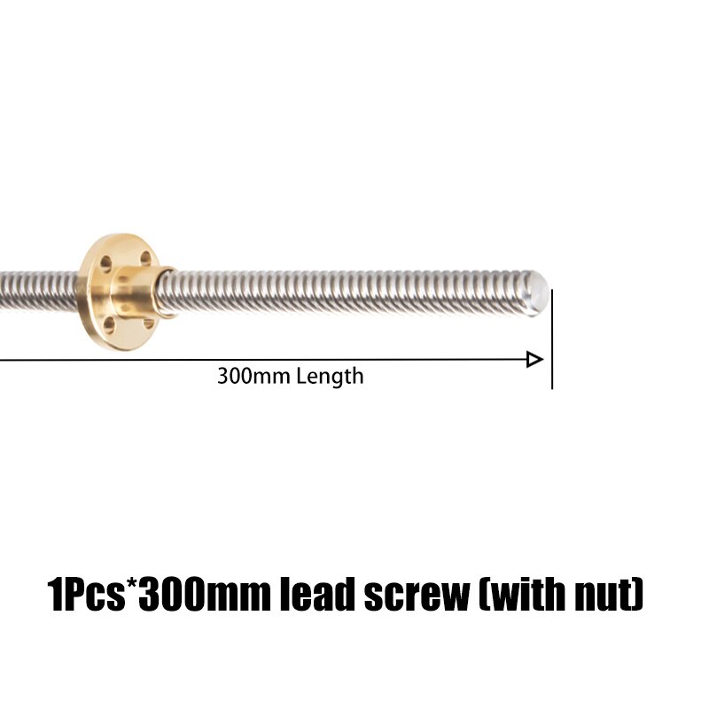 T8 blei schraube 250mm 300mm 330mm 350mm 400mm 3d drucker teile od 8mm pitch 2mm edelstahl mit messing mutter: 300mm Lead screw