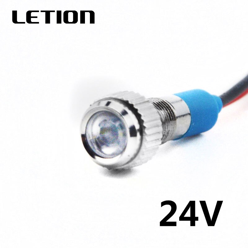 5Stck 6mm Wasserdichte LED Metall Anzeige Pilot Licht Signal Lampe 12V 24V 220V Maschine Auto Stiefel Arbeits PC Energie: 24V Weiß