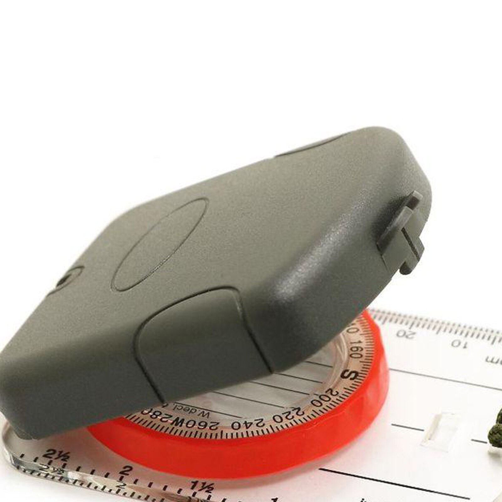 Mapa linijka skala lustro nawigacja kompas zwiadowcy kemping na wolnym powietrzu turystyka wyprawa plecak kompas na orientację