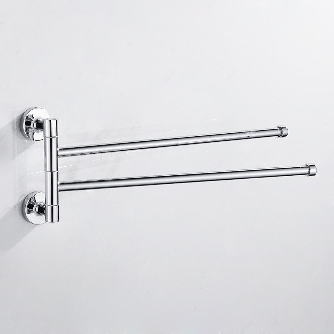 Stainless Steel Swing Arm Towel Holder 2/3/4 Arm Wall Mounted Swivel Towel Holder Durable Bathroom Storage Hardware: 2 arm