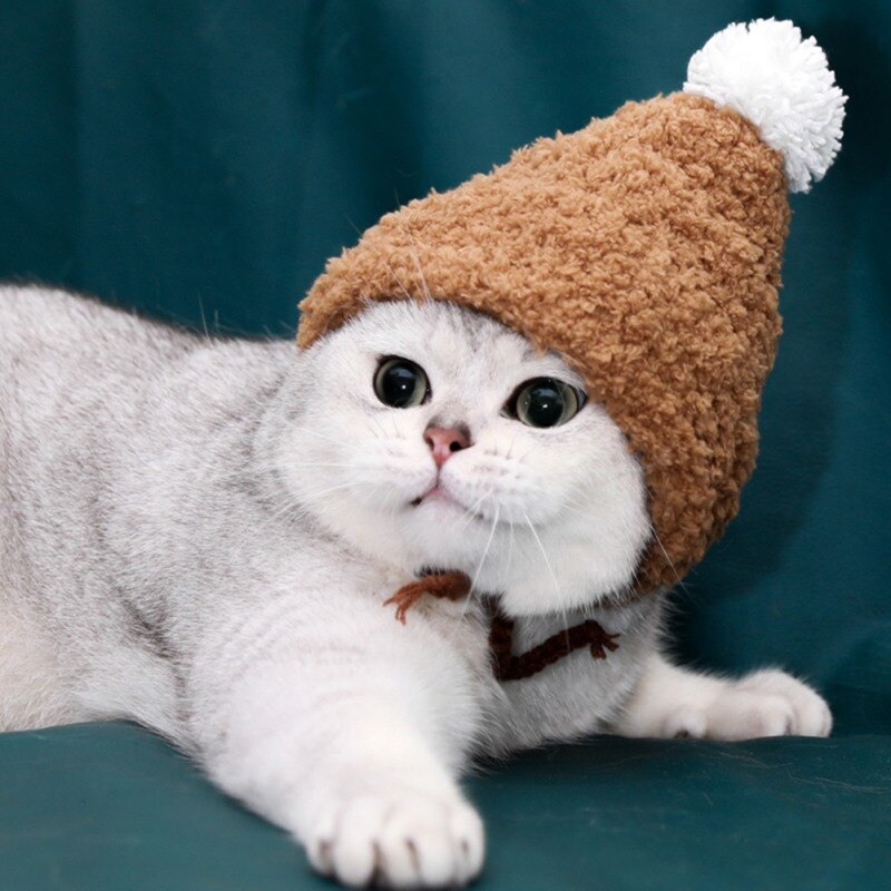Kerst Hoed Voor Hond Kat Cap Winter Warm Pluche Gebreide Leuke Beanie Kerstmis Cap Kerst Pet