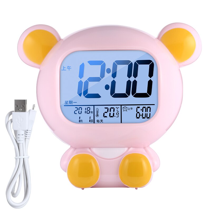 Dessin animé mignon horloge numérique Led lumineux électronique bureau alarme chambre Date température numérique horloge Zegar Led horloge à la maison DB60SZ: style9