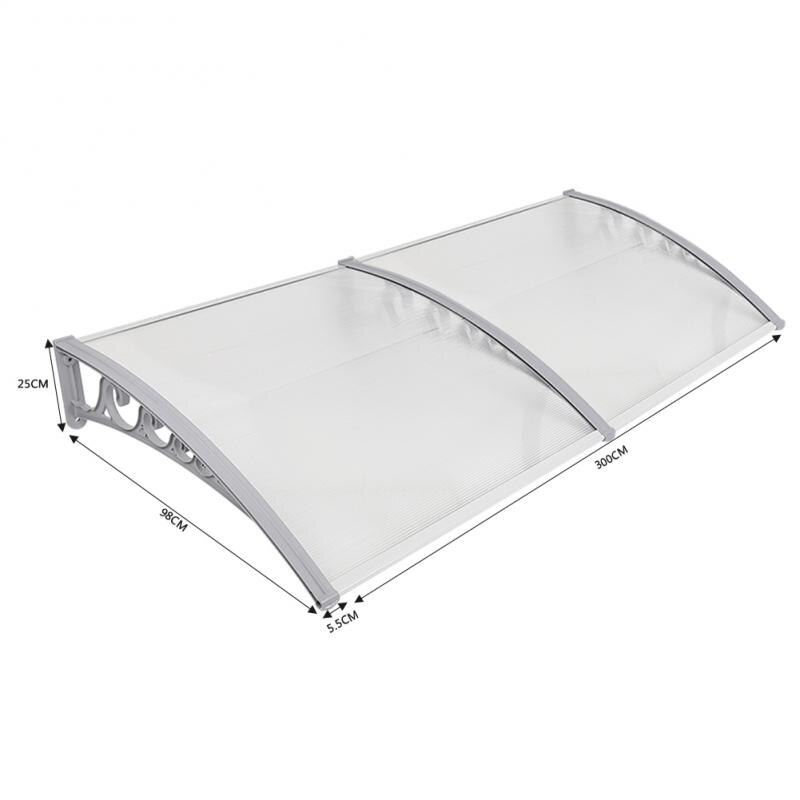 Abri soleil Anti UV ultra-léger parasol 7 tailles porte fenêtre auvent Gazebos mobilier d'extérieur auvent pluie abri ombre couverture HWC: 100x300cm