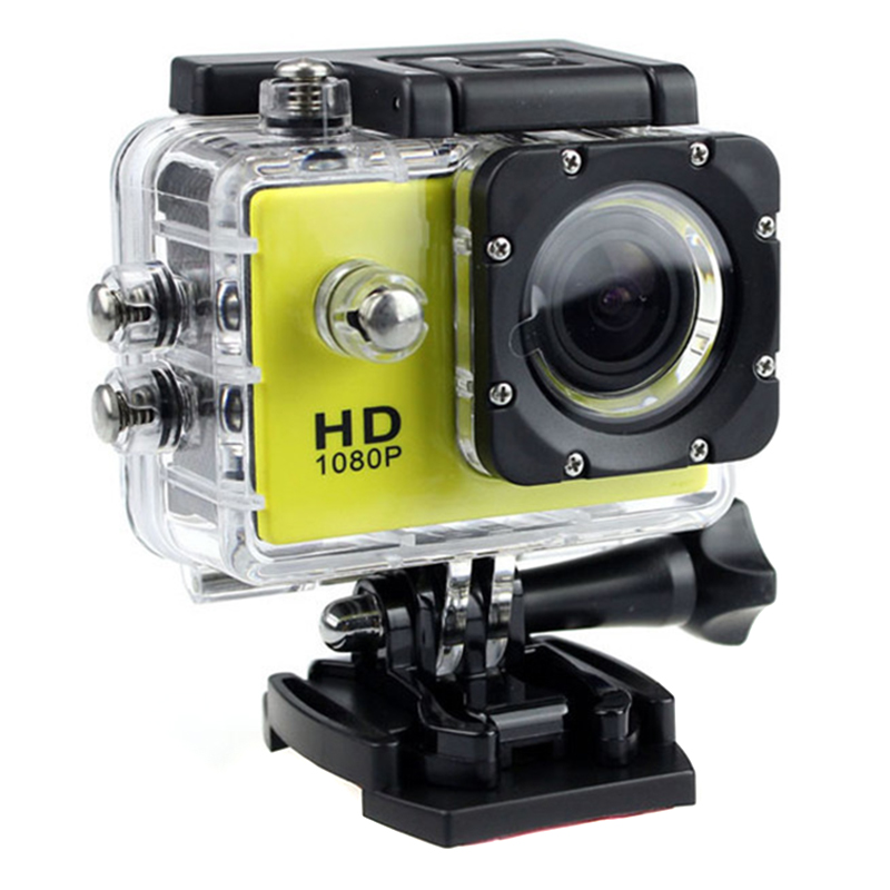 Sports Camera Full HD Video Camera 30M Sports DV 2.0 Inch LCD Screen 1080p Waterproof Camera Mini Camera Recorder: Gelb