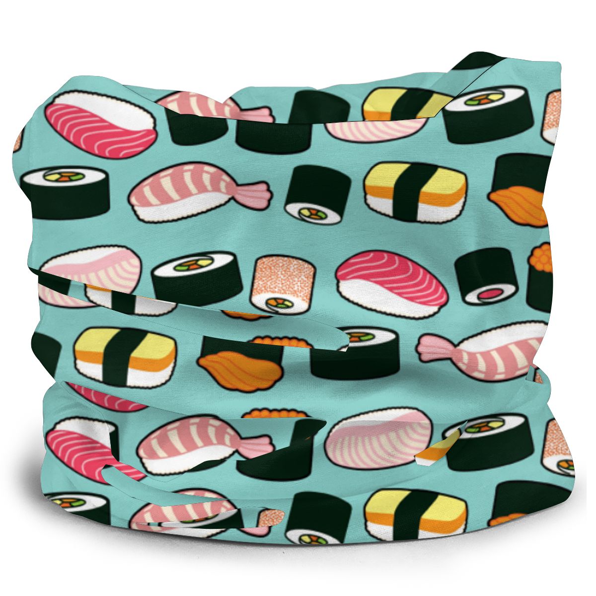 Yummy Sushi Illustrated Magic Scarf Half Face Mask Unisex Tube Mask Tubular Bandanas Polyester Headband Outdoor Hiking