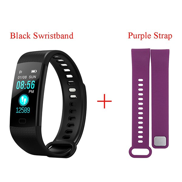 Y5 Smart Bracelet uomo donna Sport Watch cardiofrequenzimetro Fitness Tracker orologio per la pressione sanguigna schermo a colori Activity Tracker cinturino da polso: add purple