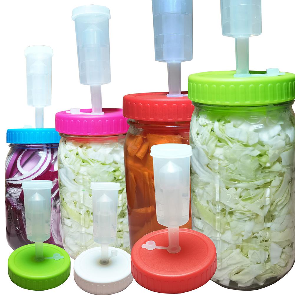 Mason Jar Lids With Airlock Mason Jar Fermenting Lid For Wide Mouth Jars For Making Kimchi Ginger Carrots Sauce Sauerkraut