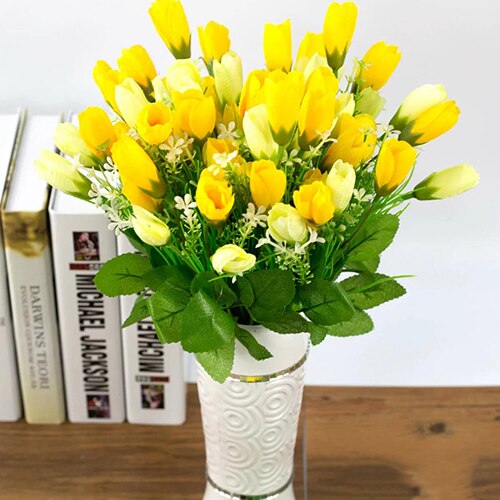 1 Boeket 15 Heads Nep Tulp Bud Kunstmatige Bloem Wedding Party Home Decor Diy Bloemen Boeketten Arrangement Nep Bloemen