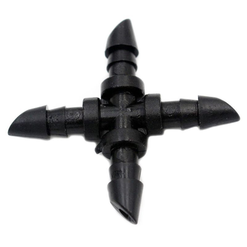 1set Micro-Flow Drip Watering Irrigation Kits System & 100 Packs-Barbed 1/4 Inch Drip Irrigation 4-Way Cross Connector