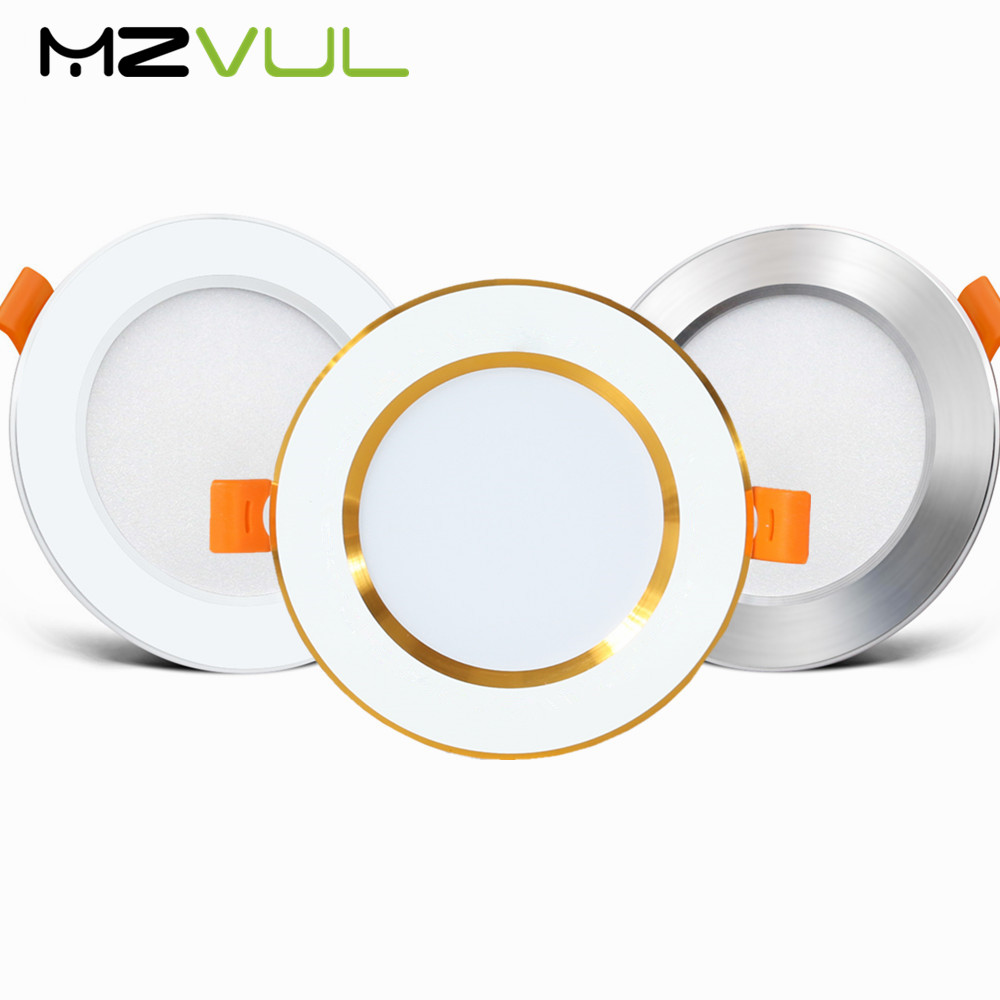 Innfelt ledet downlight ultra tynn sølv hvit gylden ledet taklampe 3w 5w 9w ledet få øye på lys belysning til stue soverom
