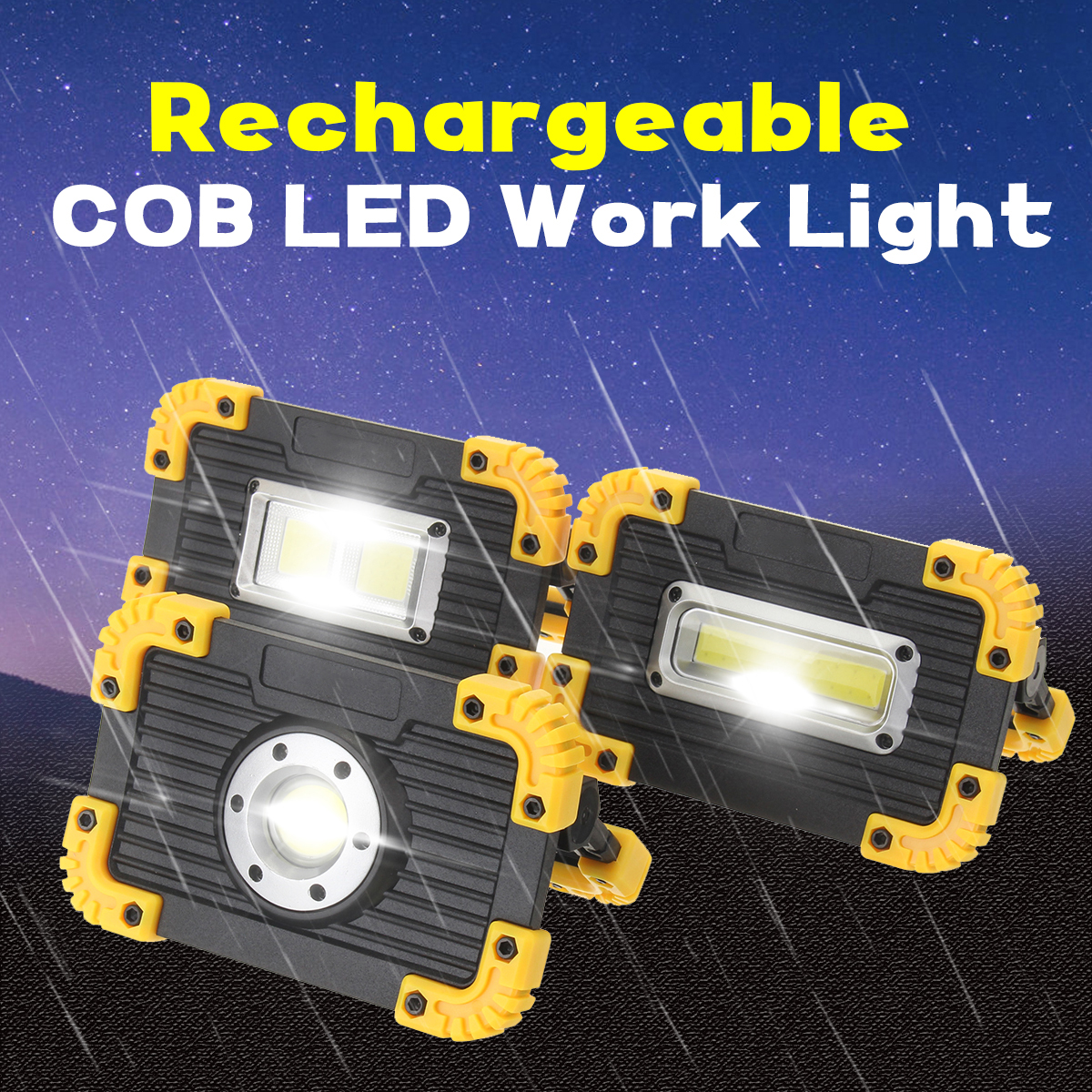 Foco reflector LED COB de 350W, recargable vía USB, foco de trabajo para exteriores, Camping, reflector Led portátil, batería recargable