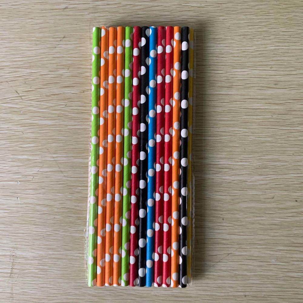 25Pcs Disposable Drinking Straw Eco Friendly colorful Paper Straw For Birthday Festival Decorations Drink Supplies
