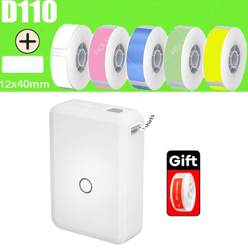Niimbot D110 Mini Thermal Label Maker Wireless Bluetooth Label Printer Available for Phone Office Home DIY Price Date Sticker: D110 with 5 Color