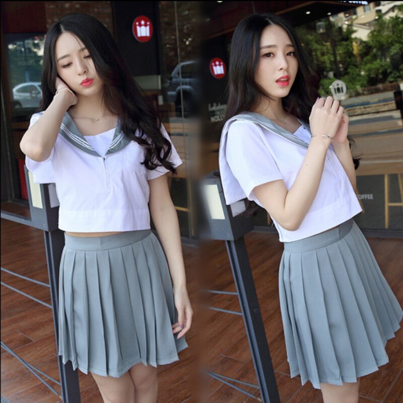 Students Suit Ms. Pleated Skirt School Japanese School Uniform Korean style 2 pcs for Girls