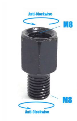 Motorcycle Scooter Black Mirror Adapter M10 M8 10MM 8MM Rearview Mirrors Adapters Right Left Hand Thread Conversion Bolt Screws: M8-M8(L-L)