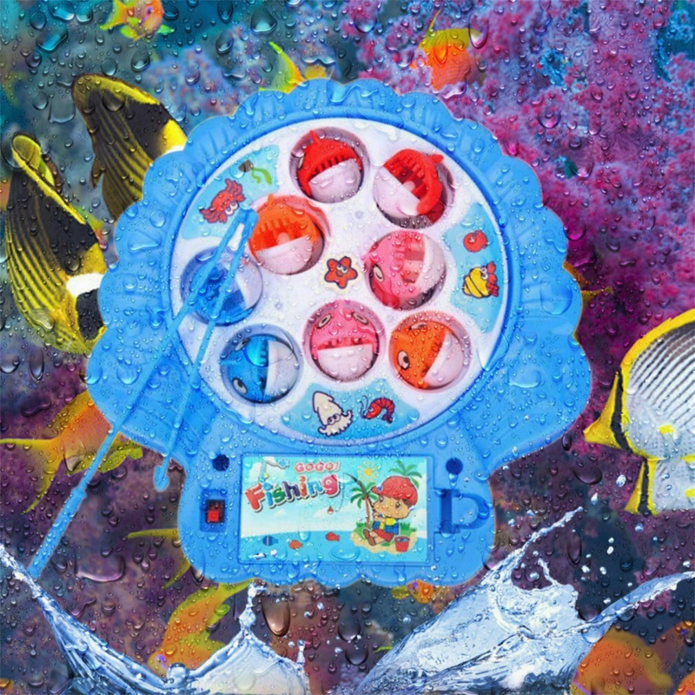 Juego de pesca giratorio Musical para niños, juguetes deportivos para el aire libre, con forma de concha de doble capa