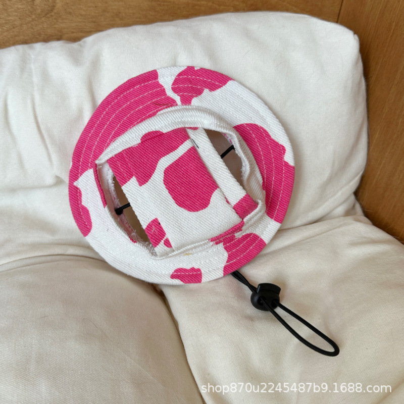 Pet Hat Cat Bucket Hat Dog Sun Hat Pet Accessories Suitable for Small and Medium Dogs and Cats: L / WHITE