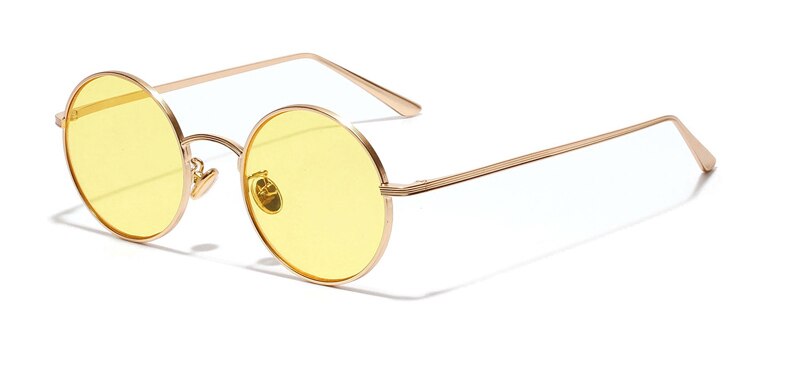 Peekaboo circular sunglasses women retro vintage silver gold metal frame clear yellow red round sun glasses for men uv400: clear yellow