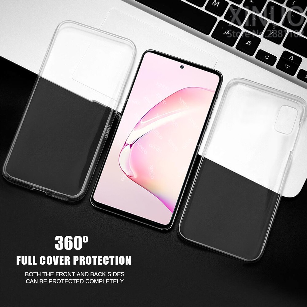 360 pieno Doppio Custodia in silicone per Samsung galassia Nota 10 lite Corpo Trasparente della copertura di TPU per la Nota di Samsung 10 lite non 10 lite capa