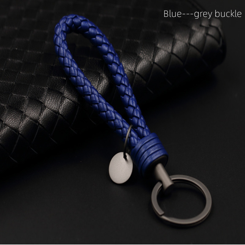 Bilvevd nøkkelring til menn og kvinner, eksklusivt skinnanheng til bilen, nøkkelring til bildeler og tilbehør: Grå