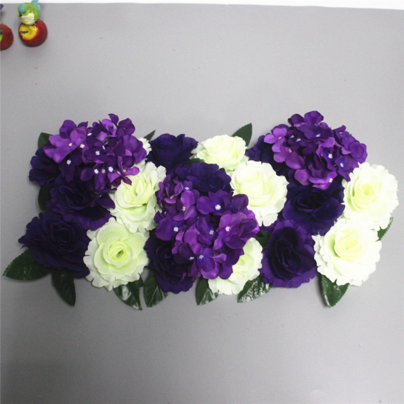 1 sæt kunstig blomst række gør det selv silke blomst bryllup bue vej bly alle forskellige typer dekoration til hjemmet hotel fest indretning diy: H