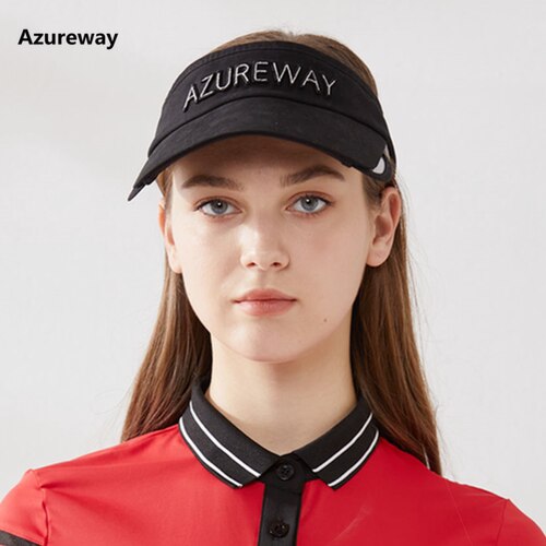 Azureway – casquette de Golf pour femmes, chapeau sans capuche, à bord réglable, pour l&#39;extérieur, sans dessus, pour dames, protection solaire vide: Black