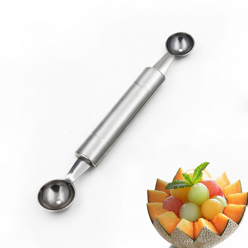 Double-Headed Stainless Steel Fruit Digging Ball Spoon Multi-purpose Watermelon Digger Dragon Digging Ball Spoon Ice Cream Spoon