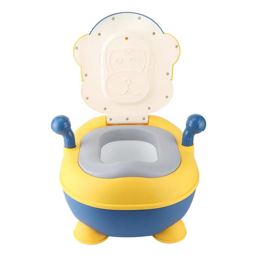 toilet Cartoon Monkey Shaped Children Potty Training Seats Portable Baby Toilet Bathroom Supply Yellow commode