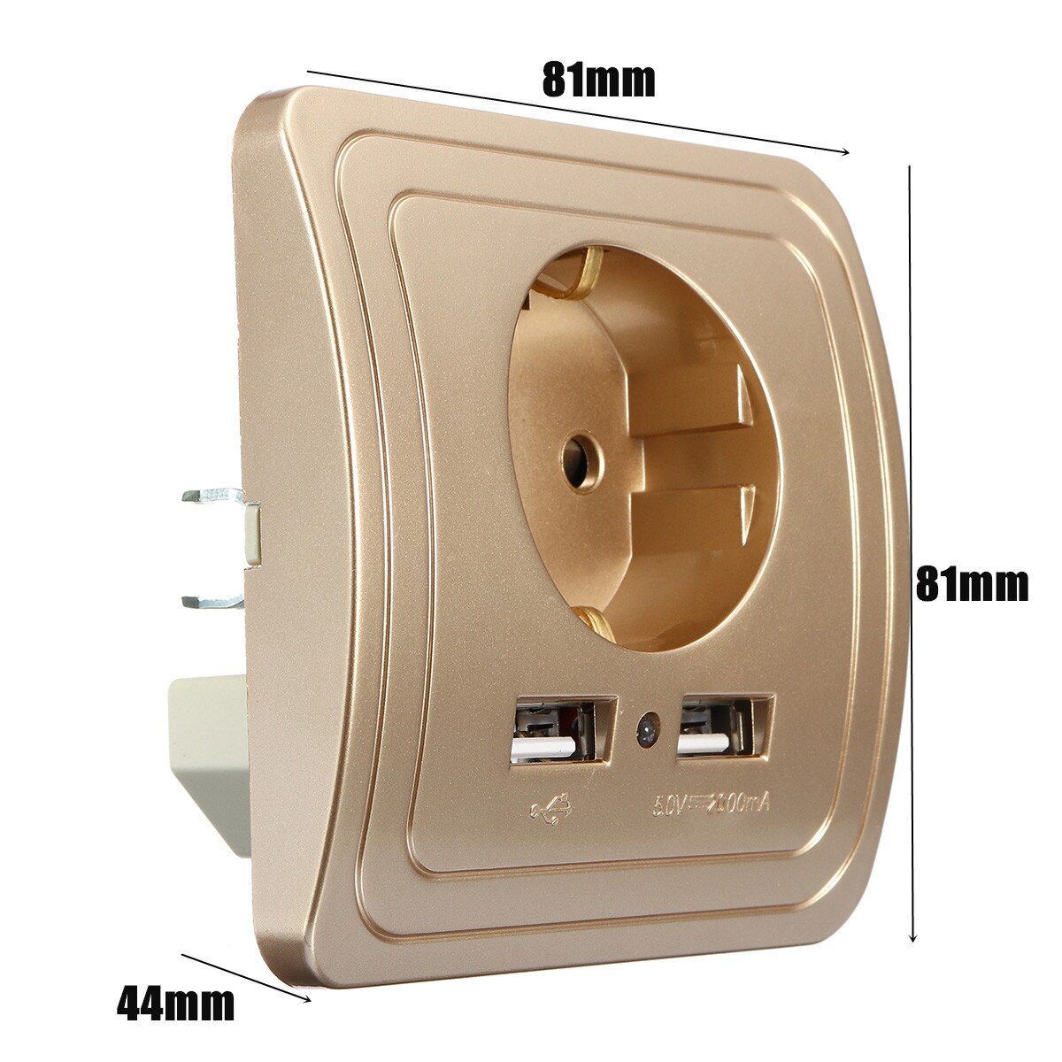 220V 50/60Hz Electric Wall Charger Adapter Socket Dual USB Port Power Outlet Panel EU Plug ABS Electrical