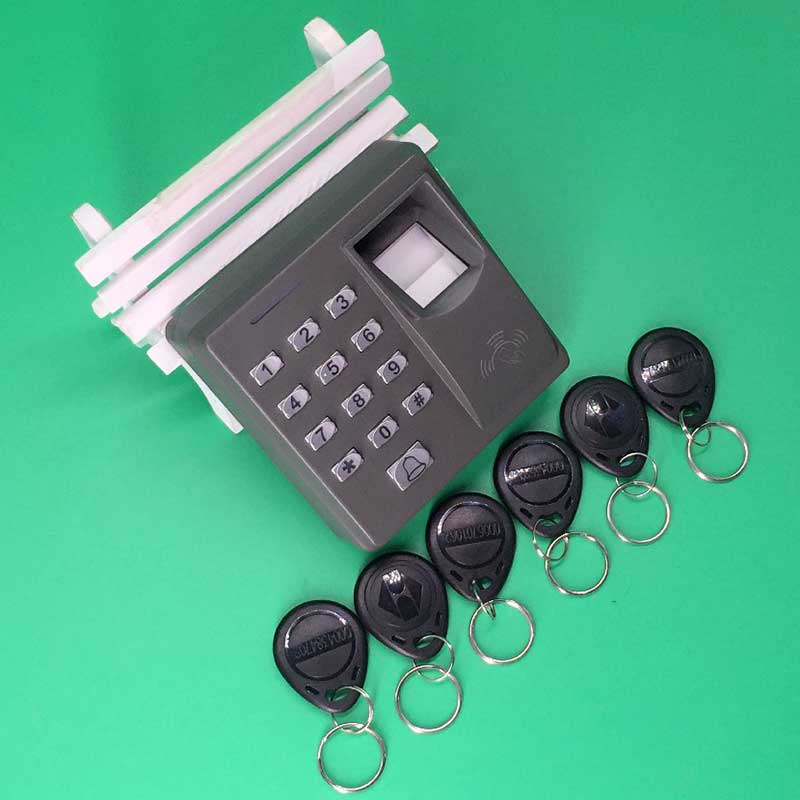 Biométrique d'empreintes digitales Code PIN porte serrure contrôle d'accès porte serrure système + 10 pièce 125 khz RFID porte-clés