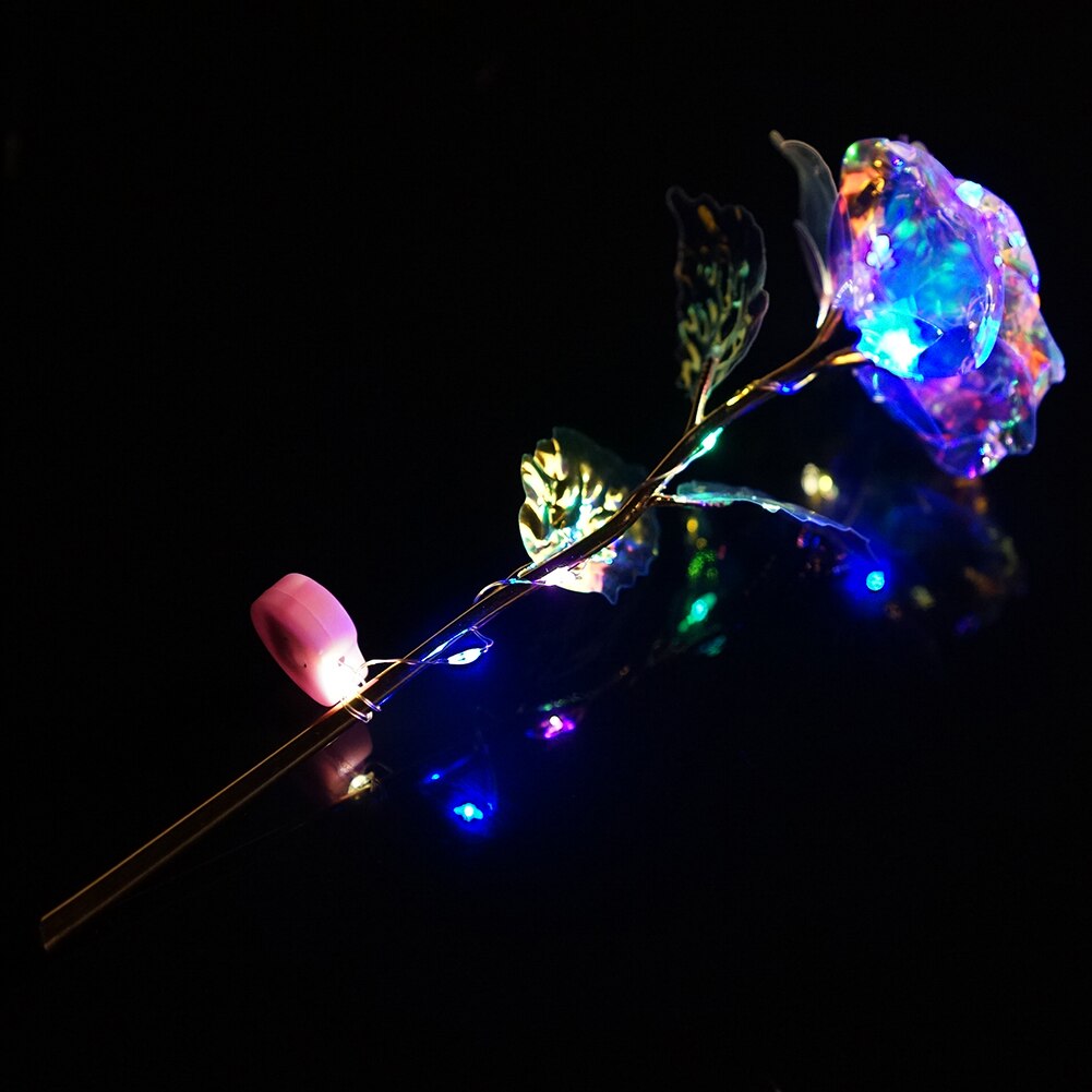 24k Gold Foil Rose Valentine's Day Mother's Birthday For Wedding Rose Illuminate Single Bridal Bouque Line Colorful Br R9Y3