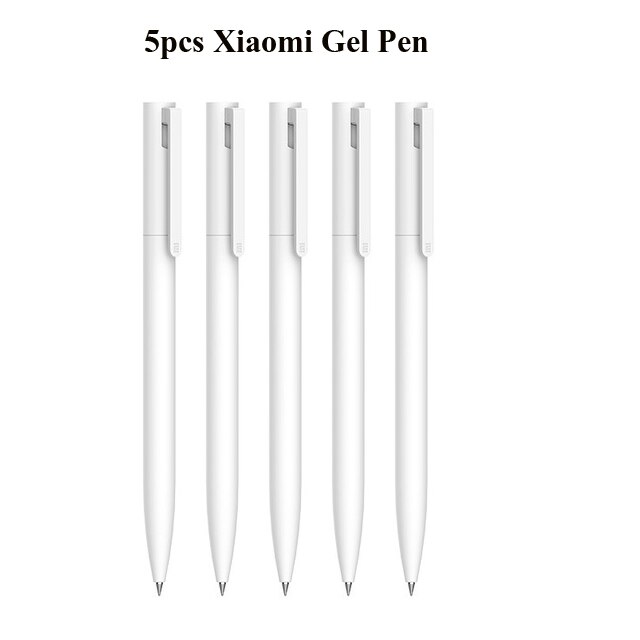 Xiaomi Mijia-Bolígrafo ligero para escritura fluida, boli de pulsación de 0,5mm con recambio de núcleo, disponible en color azul, rojo y negro, ideal para el trabajo, pluma original: 5 Xiaomi Gel Pen