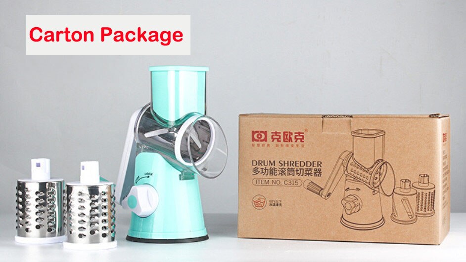 Multifunctional manual vegetable cutter Roll cheese grater kitchen tool potato slicer stainless steel drum shredde