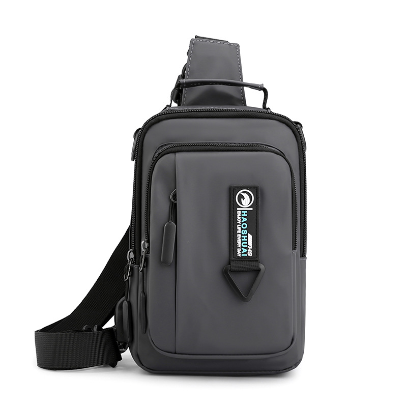 Casual Nylon Brief Mannen Borst Bag Multi-Functionele Outdoor Mannen Crossbody Tassen Waterdichte Schoudertassen Schooltas Portemonnees: 1100-10 Gray
